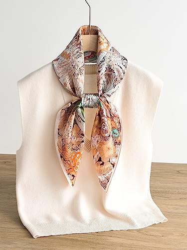 Shirouyu 100% Pure Mulberry Silk Square Scarf 35"X35" Women Neckerchief Headscarf The Shawl Gift Packed #TOP4