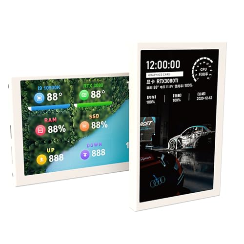Image of 5inch Secondary Screen Monitor, Computer Temp Monitor, PC Sensor Panel Display, PC Temperature Display, TF Card Reader (White)