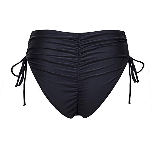 Bestselling Curvy High Waist Strappy Tie Side Ruched Retro Cut Leg Lace Up Cheeky Swim Briefs Bikini Bottom3