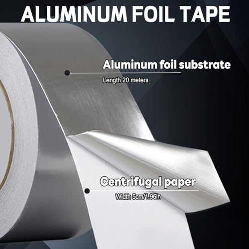 Image of Astimesa Heavy Duty Aluminum Foil Tape for Ductwork, 2 Inch x 44 Yd 3.9 Mil High Temperature HVAC Tape, Waterproof Silver Metal Tape, Strong Adhesive Dryer Vent Tape for Hose Exhaust Pipe (2)