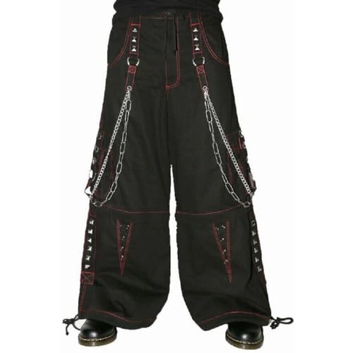 Extreme Bondage Skater Gothic Punk Rocker Cyber Goth Steampunk Biker Emo Black Dagger Trouser Pant Shorts (38)