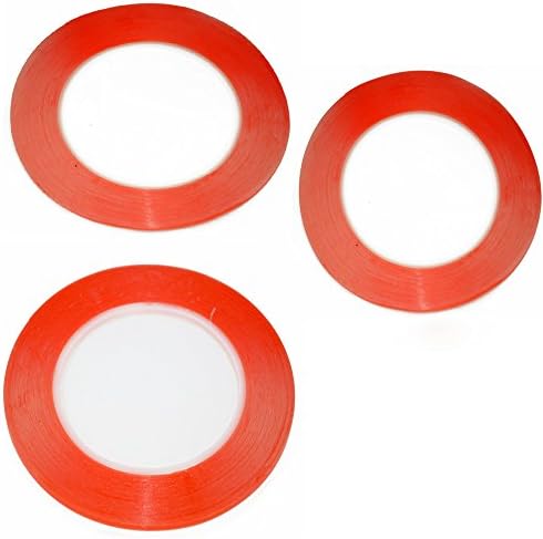 3pcs/Bag 25 Meters Mixed Size 1mm/2mm/3mm/ for 3M Double Sided Tape Sticky Red for Mobile Phone LCD Pannel Display Screen Repair Housing