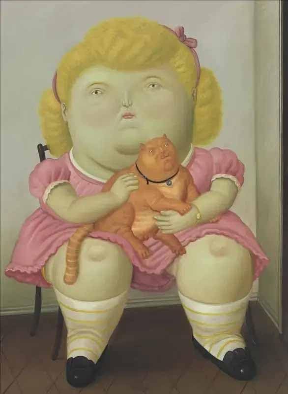 Affiche murale abstraite Fernando Botero peinture sur toile de personnes 58x70