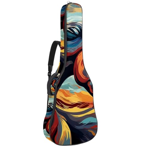 Sac pour guitare acoustique étanche multicolore de 108 cm avec poches