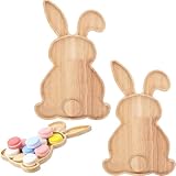 Tabla de charcutería con forma de conejo, bandeja de madera de conejo de Pascua, tabla de cortar de madera, plato de cena de conejo para cocina, bonita tabla de queso, plato de ensalada, bandeja de