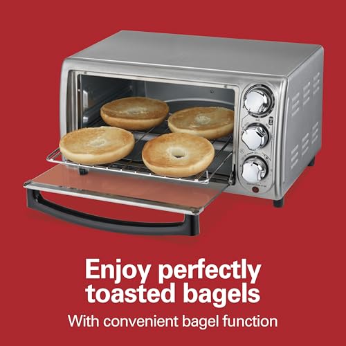 Hamilton Beach 4-Slice Toaster Oven, Stainless Steel, Compact Countertop Oven, Bake, Broil, Toast, Bagel & Keep Warm, 1100W, 31143J by Hamilton Beach - Image 7