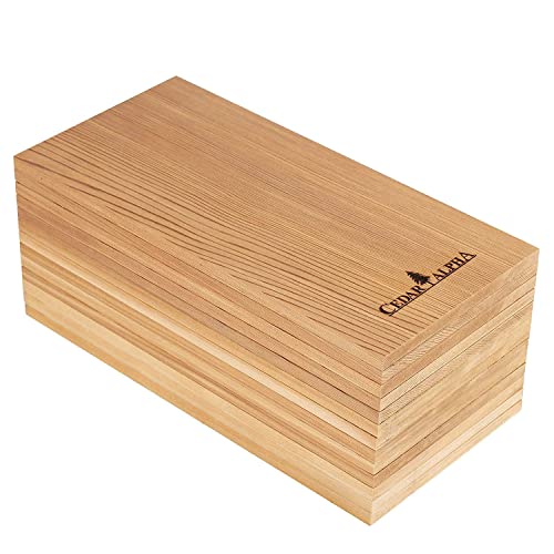 Bigger 12 Pack Premium Cedar Planks for Grilling Salmon, Meat Fish and Veggies. Adding Extra Smoke and Flavor, Soaking Fast, Top Grade Cedar Grilling Planks (11\"x 5.75\")