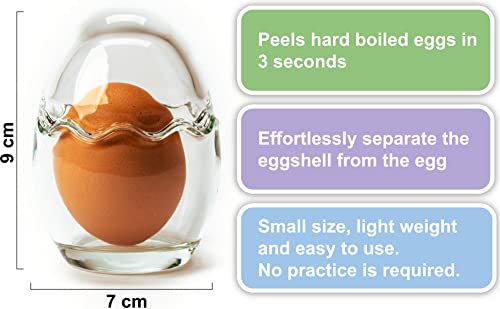 Glass Magic Egg Peeler, Improved Design, Durable, Egg Separators, Eggshell Remover For Hard Boiled Eggs Shell Removal, Easy Eggshell Shaker, Saves Time, Super Convenient #TOP5