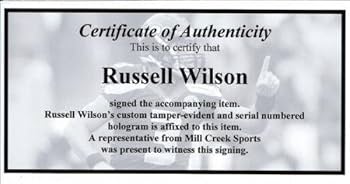 ラッセル・ウイルソン直筆サイン入り超大型写真…Russell Wilson… Amazon.com: Russell Wilson Autographed Framed 24x30 Canvas