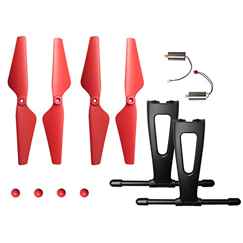 Force1 U49C Drone Replacement Parts - Crash Pack Includes 4 Propellers 2 Motors and 2 Landing Skids for U49C Red Heron Quadcopter Drone
