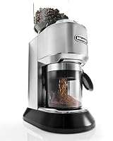 De'Longhi Dedica KG 521.M Elektrische Kaffeemühle, 2,1" LCD Display mit Aroma Funktion, Vollmetallgehäuse, Edelstahl Kegelmahlwerk, einstellbare Mahlgradeinstellung, Silber – Ansicht 2