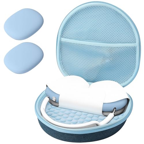 ProCase Hard Case for Apple AirPods Max, Travel Protective Carrying Case with Silicone Ear Cushion Covers, Shockproof EVA Shell with Soft Lining & Acc