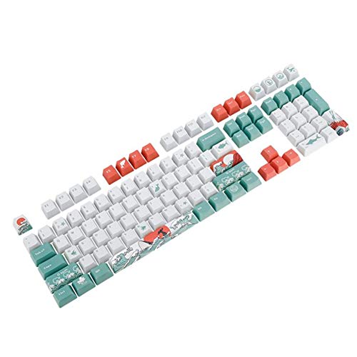TuToy 104 touches Sublimation Couleur Keycaps Standard Cross-Shaft Universal Keycaps (Opaque) -Coral Sea