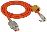 HCFeng USB C Cable Type C Fast Charging Silicone Cable Type-C Male to USB A Male Ca-ble Whit 180°Rotating Fast Charging Cable Compatible with Sam-Sung No-te Goo-gle Mo-to L-G [1m/3.3ft-Orange]