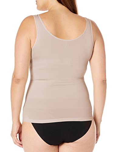 Essentials By Tummy Tank Womens Seamless Shaping Tank Base Layer Top, Almond, 1X-2X Us #TOP1