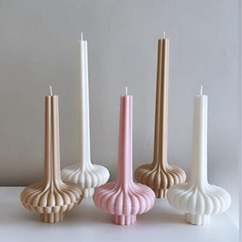 TOPYS 3D Vase Gear Long Rod Candle Molds, Long Rod Gear Ball Plastic Cylinder Molds for Aromatherapy Candle Soy Wax Soap Clay Craft Plaster Resin Making, Pillar Mold for HomeDecoration Gift(11.8in)
