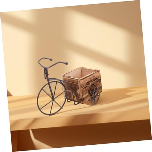 Pot à crayons rétro tricycle en bois, cadeau déco idéal - 7