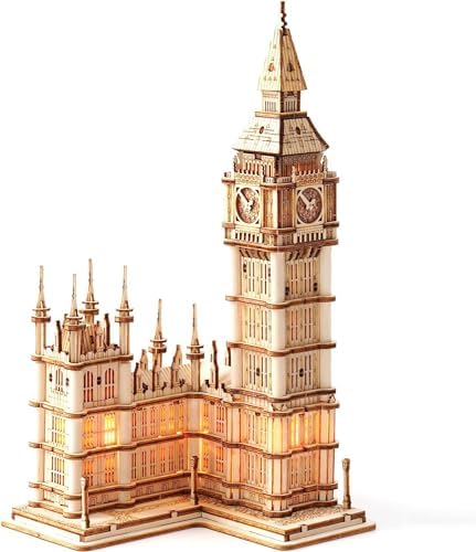 Rolife Quebra-cabeças de madeira 3D Big Ben Kits de modelo de art...