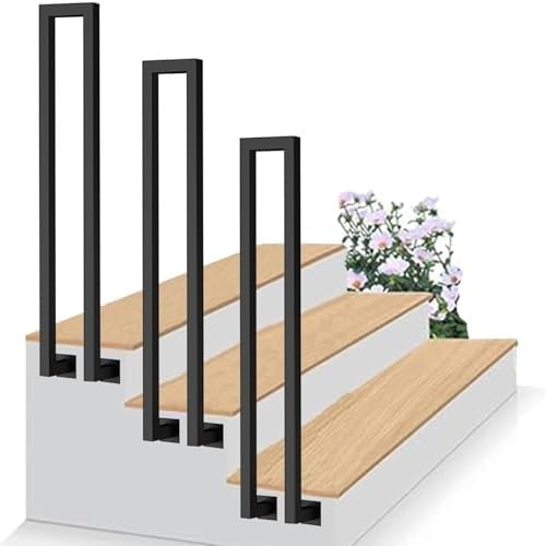 Rambarde d'escalier pour marche extérieure avec support de sécurité en U