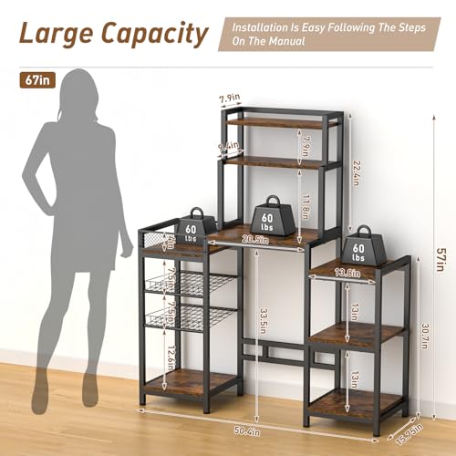 ikkle Mini Fridge Stand with Storage Shelves, 6-Tier Refrigerator Cabinet by ikkle - Image 3