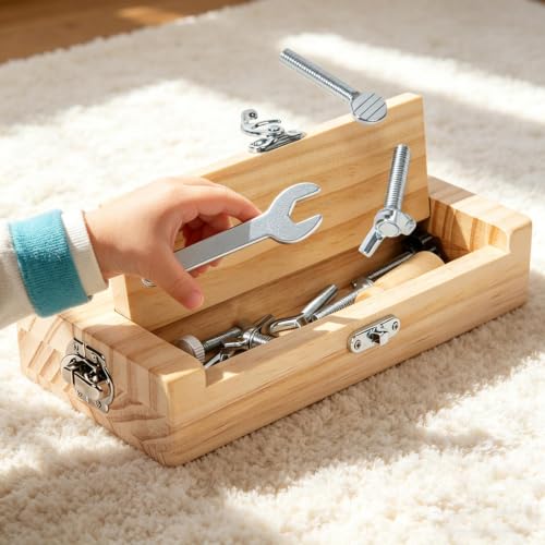 Juego de destornilladores STEM con tablero de madera resistente para coordinación infantil 6