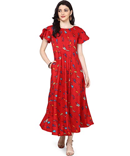 Image of OOMPH! Women's Crepe A-Line Maxi Dress - Scarlet Red