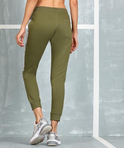 Image of Alan Jones Clothing Women's High Rise Solid Slim Fit Joggers Track Pant