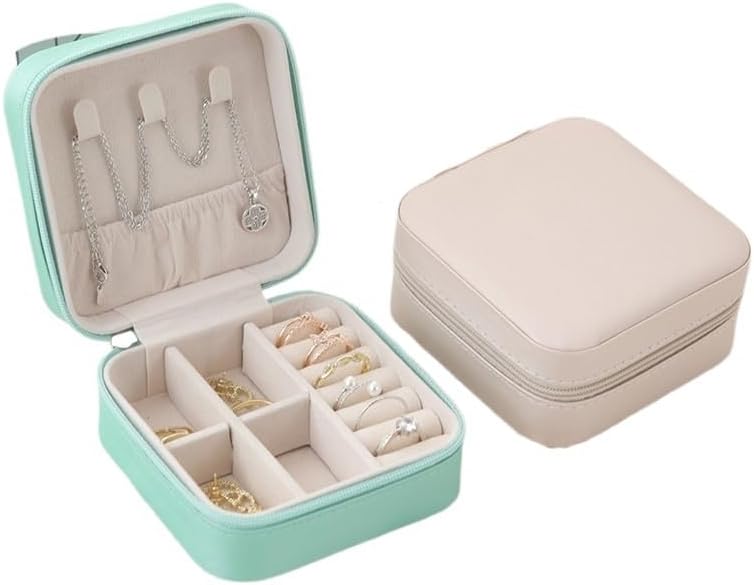 Miniatura 3 de joyero Caja De Almacenamiento De Cuero Para Pendientes, Organizador De Joyas, Estuche De Joyería De Viaje, Tamaño Pequeño, Venta Al Por Mayor joyas
