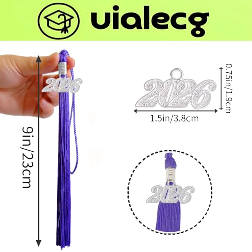 Image of Graduation Tassel 2026 for Grad Cap,Purple Tassel with Silver Charm