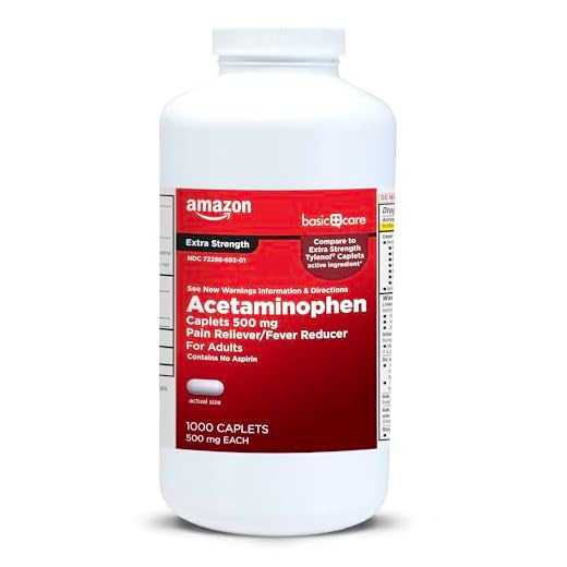 Amazon Basic Care Extra Strength Pain Relief, Acetaminophen Caplets, 500 mg, Pain Reliever and Fever Reducer for Headache, Backache, Arthritis Pain, Menstrual Cramps, 1000 Count (Packaging may vary)