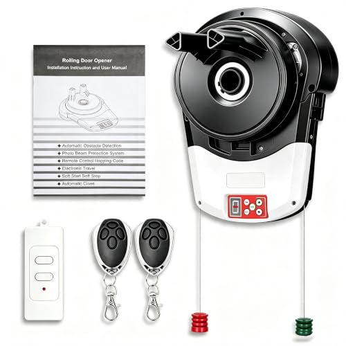 Automatic Roller Door Opener with 3 Remotes & Secure Encryption