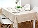 LINENLUX Cotton Linen Tablecloth Macrame Rectangle Table Covers for Dinner Parties Holidays Beige 35 x 35 in