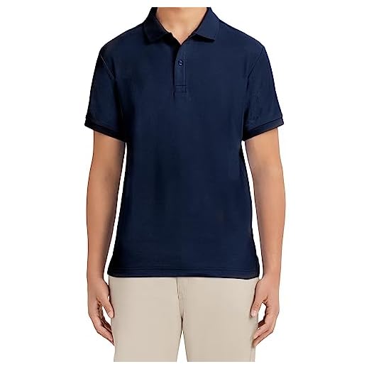 Nautica Camisa polo masculina de piquê elástica de manga curta, Azul marino, 38-39