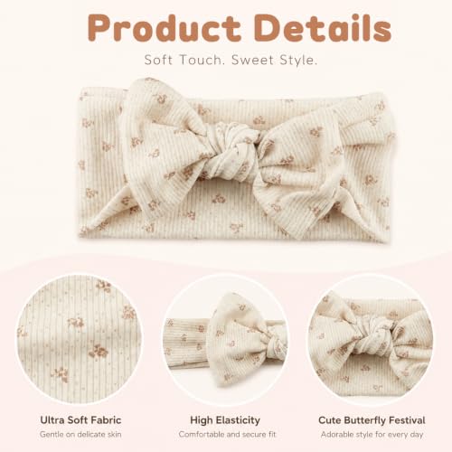 Image of SNOWIE SOFT 3 Pack Baby Girl Headbands Soft Elastic Bows