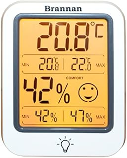Digital Room Thermometer Indoor Humidity Meter Hygrometer Accurate Room Temperature Thermometer Max Min Recording Backlight LCD Display Monitor Home Office Nursery Greenhouse