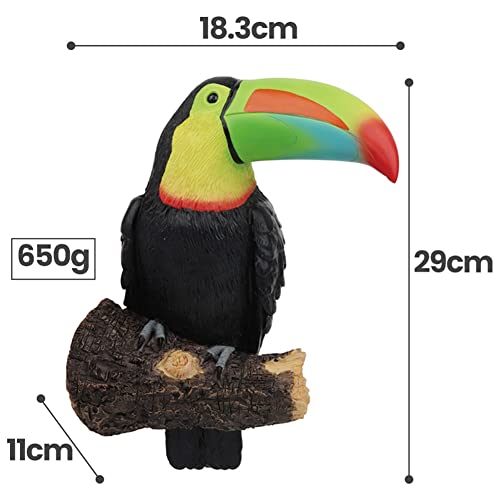 NORHOR Garden Statues,Garden Ornaments,Simulation Toucan Figurine,Resin Fake Birds Crafts Garden Animal Statue Tree Hanging Pastoral Decoration Pendant Outdoor Yard Decor. (Rainbow) - Image 4