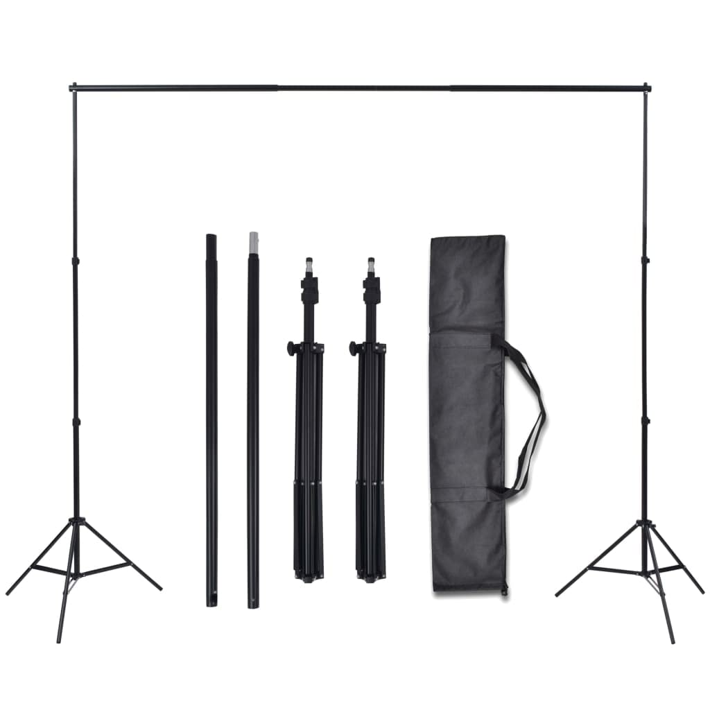 Sistema di sfondo per studio fotografico, 3 x 5 m, con 3 sfondi in cotone, verde, nero, bianco, set treppiede regolabile in altezza per fotografia, produzione video e ritratti