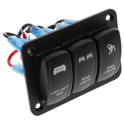 Panneau d'interrupteurs 3 gang contre la corrosion marine pour bateau noir
