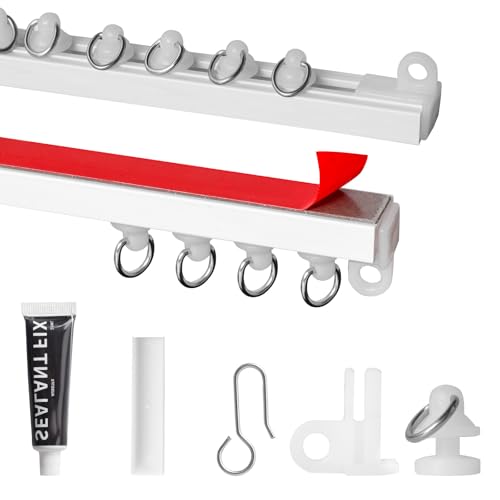 3m Rail de Rideau de Plafond Flexible, Rail de Rideau avec Rouleaux Silencieux pour Séparation de Pièce, Rideaux