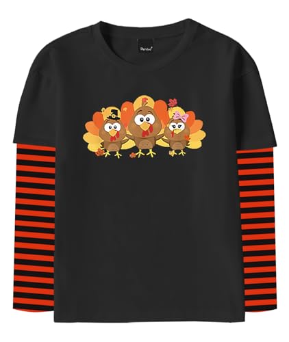 Image of Remimi Unisex Kids Christmas Long Sleeve Shirt Xmas Print Stripe Shirts 2-12 Years