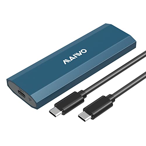 MAIWO M.2 to USB Adapter NVMe/SATA SSD External Aluminum Enclosure with 3.1 Gen 2 (10 Gbps) UASP&High Speed&Cooling&Tool Free, for PCIe/M-Key/B-Key M.2 Soild State Drive