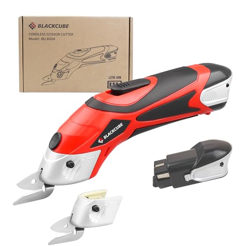 BLACKCUBE Cordless Electric Scissors, Powerful Cutter for Tough & Soft Materials From Cardboard to...