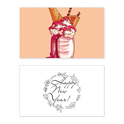 Tarjeta de felicitación de Año Nuevo para enviar abrazos y dulces deseos en color crema