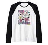 Un bonito diseño de anime o manga con paneles de cómic en un estilo retro vaporwave influenciado por la estética de los años 80 y 90 en Japón.