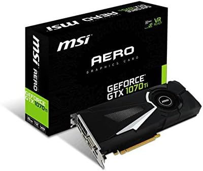 MSI Gaming GeForce GTX 1070 Ti 8GB GDRR5 256-bit HDCP Support DirectX 12 SLI Single Fan VR Ready Graphics Card (GTX 1070 TI AERO 8G)