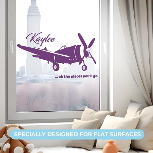 Vinilo Decorativo Nombre Tema Transporte Avión 40x22" miniatura 5