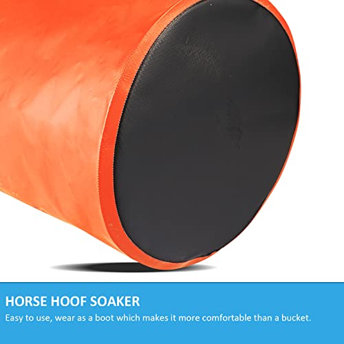 Image of Hoof Soaking Boot for Horse, Waterproof PVC Hoof Soaker Bag with EVA Foam Pad, Secure 3-Strap Equine Icing & Soaking Boot for Hooves Care, Fits Most Hooves