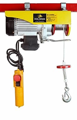 Steel Dragon Tools 880 LBS Mini Electric Wire Cable Hoist Overhead Crane Lift with Remote Control