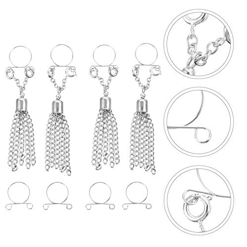 2 pares de anéis falsos para mamilo com clipe para mamilo e grampos para mamilo sem piercing para ma