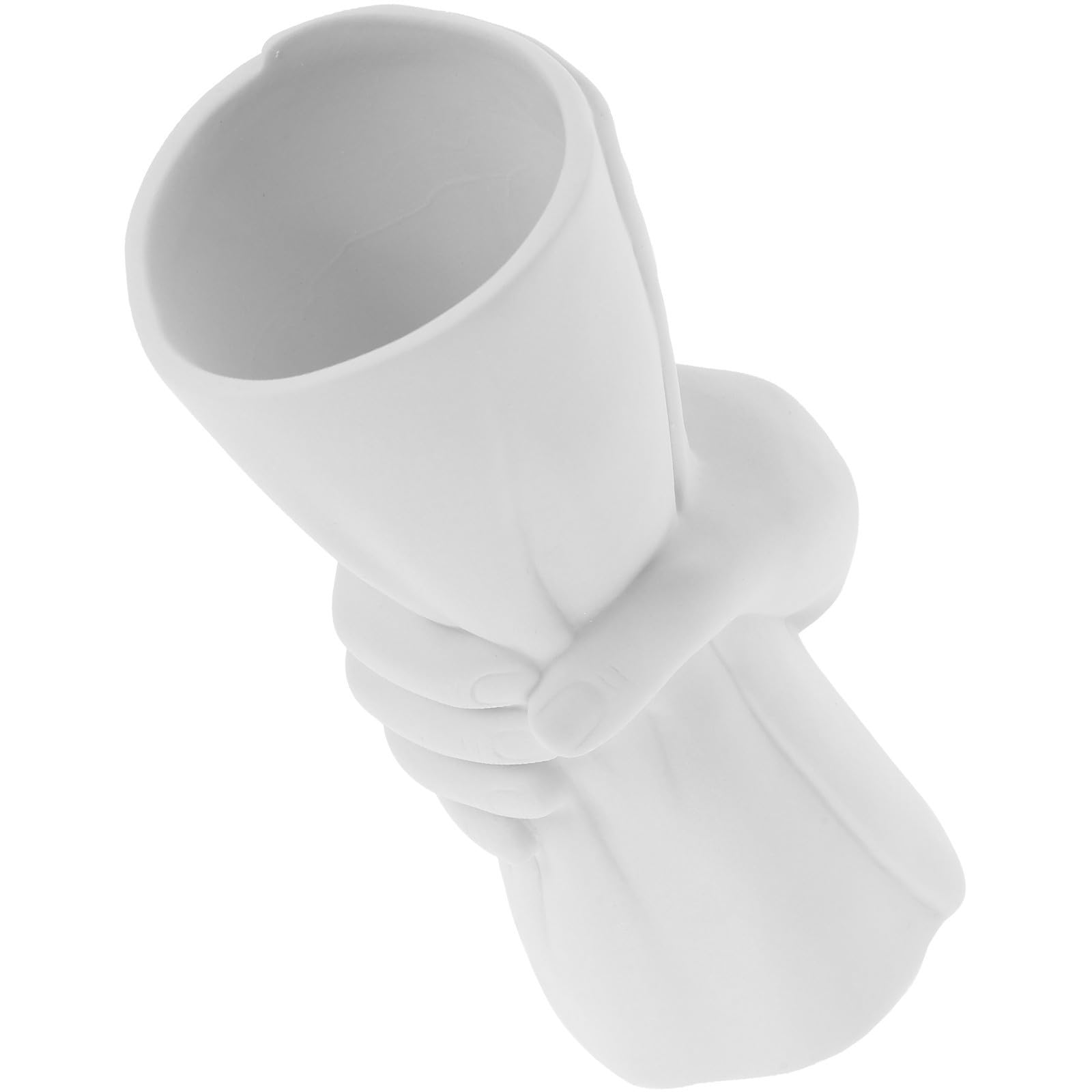 Vase en céramique blanc artisanat épuré pour table raffinée